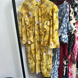 NWT HAPPY Couture from Drew Barrymore yellow floral Mini dress size XSmall